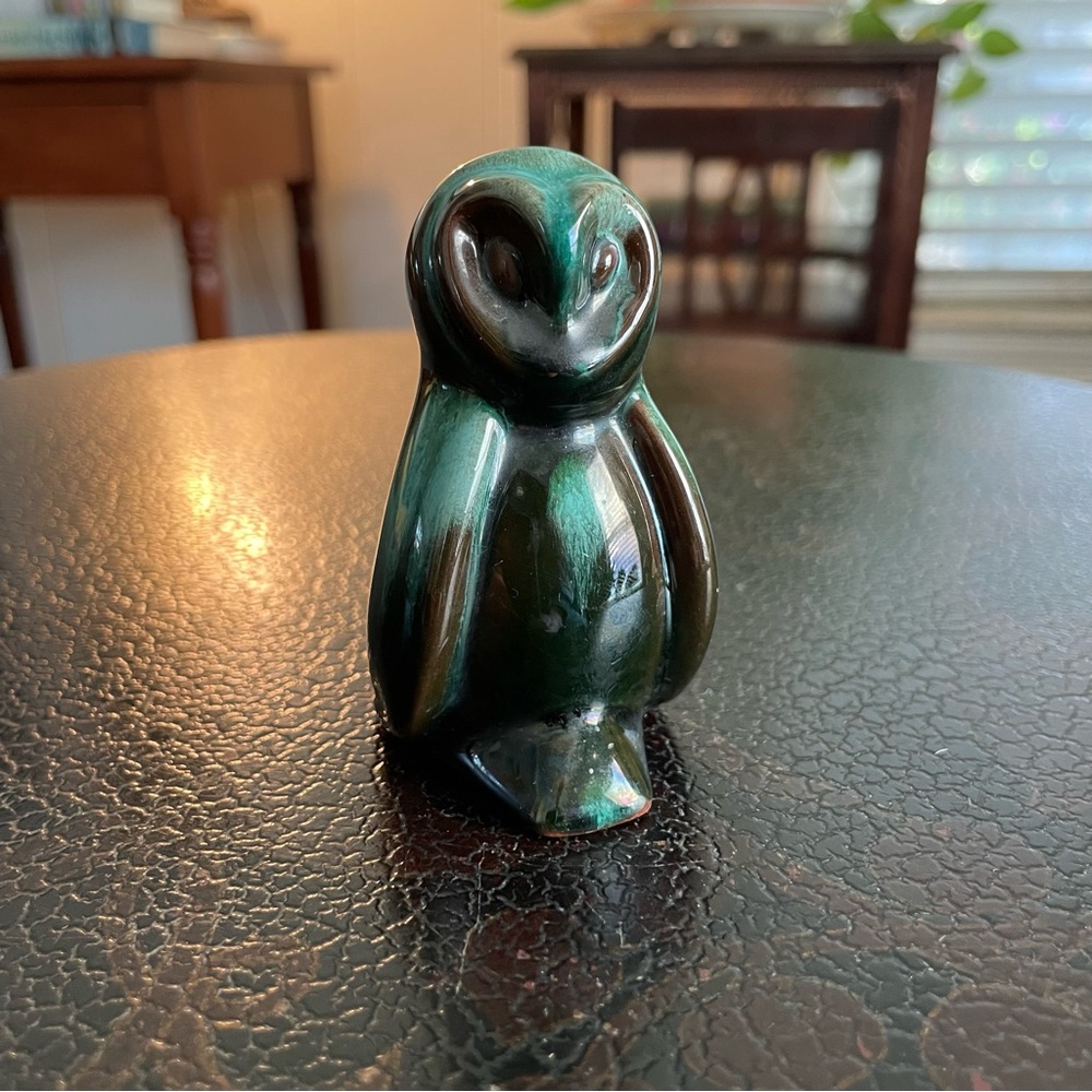 Blue Mountain Pottery Glazed Owl Figurine